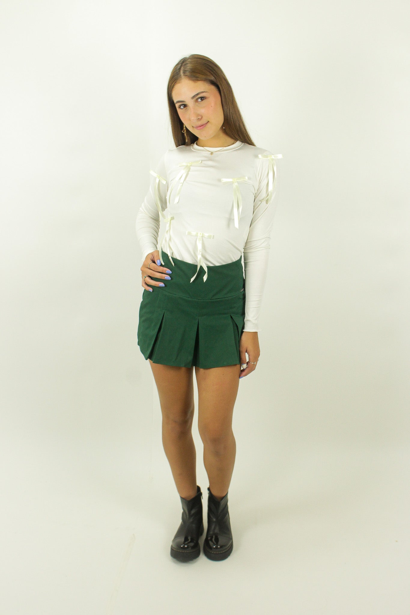 Blusa manga longa laços