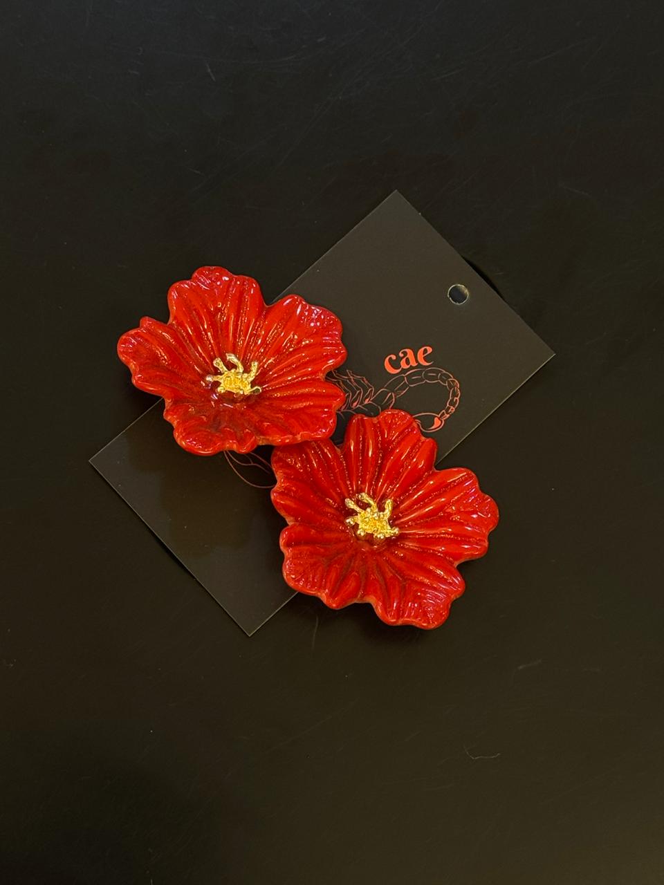 Brinco Flor Vermelha