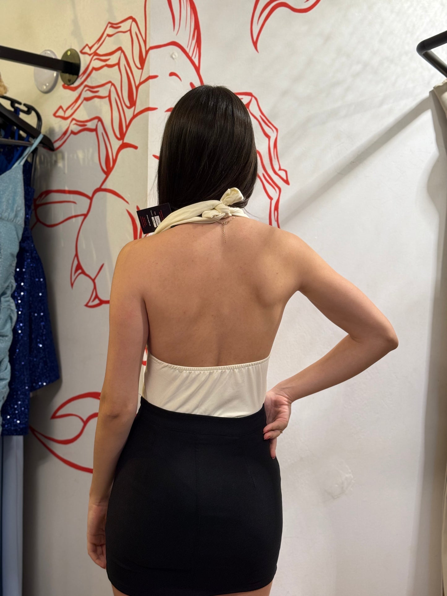 Body Amarelo Decote Halter