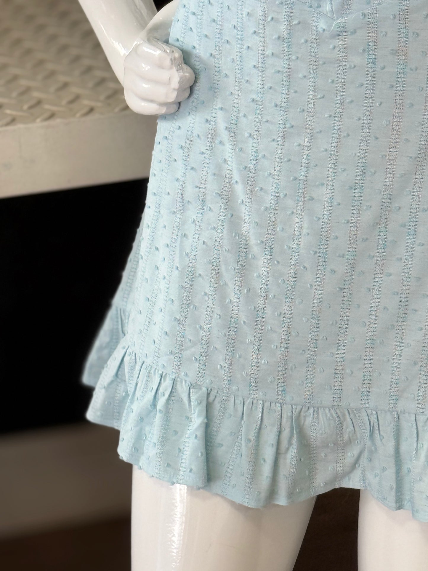 Vestido Azul Tomara que Caia com Babado