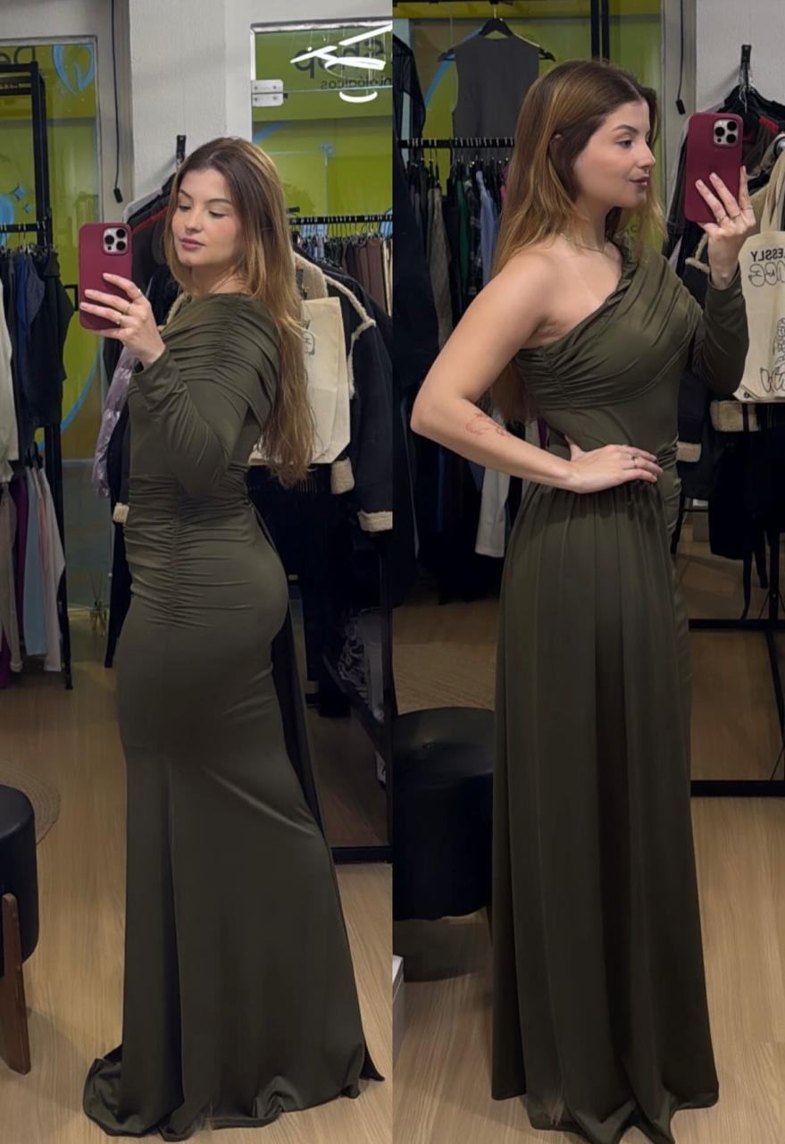 Vestido Longo Um Ombro
