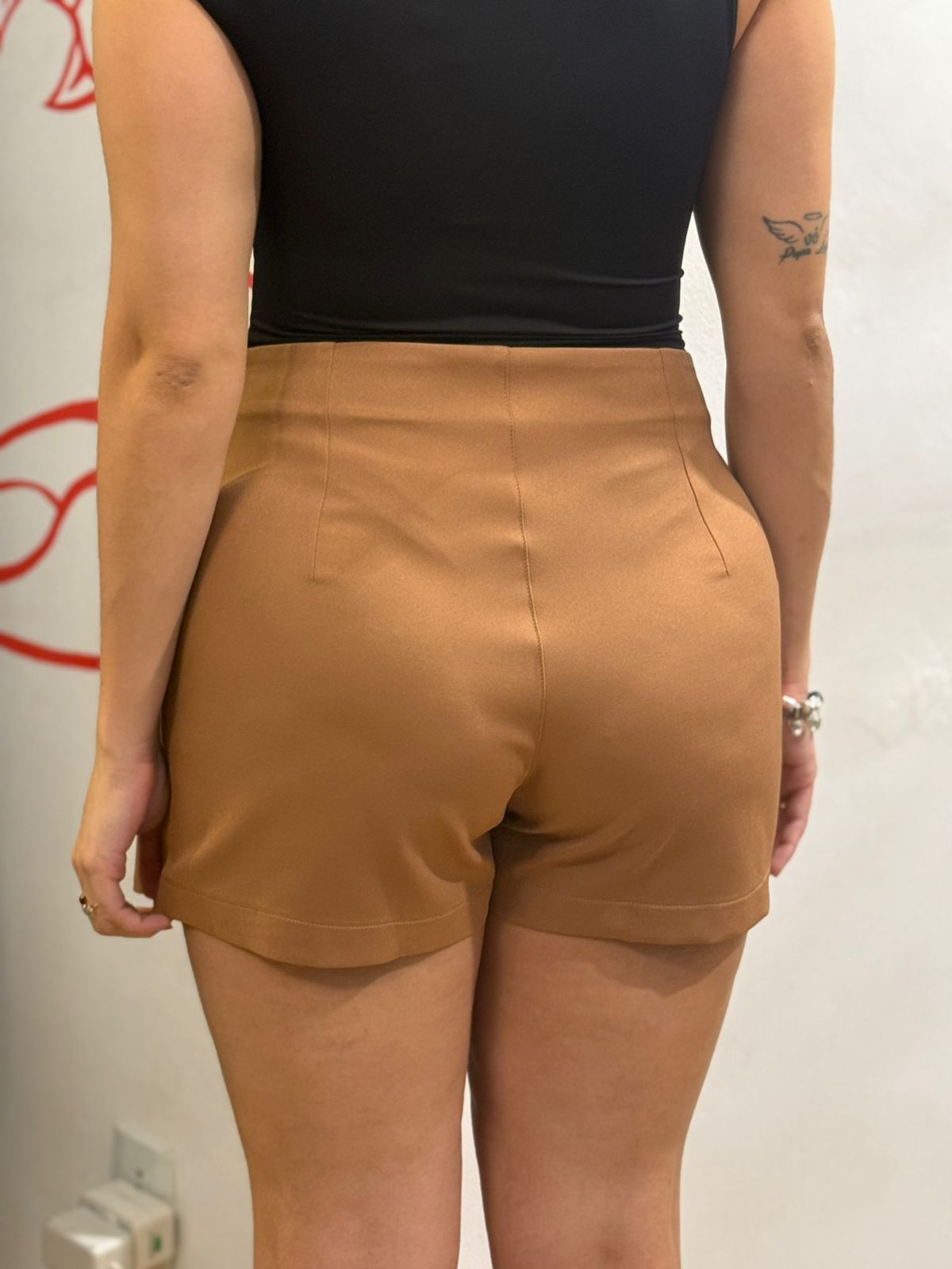 Short Saia Shorts Alfaiataria Marrom
