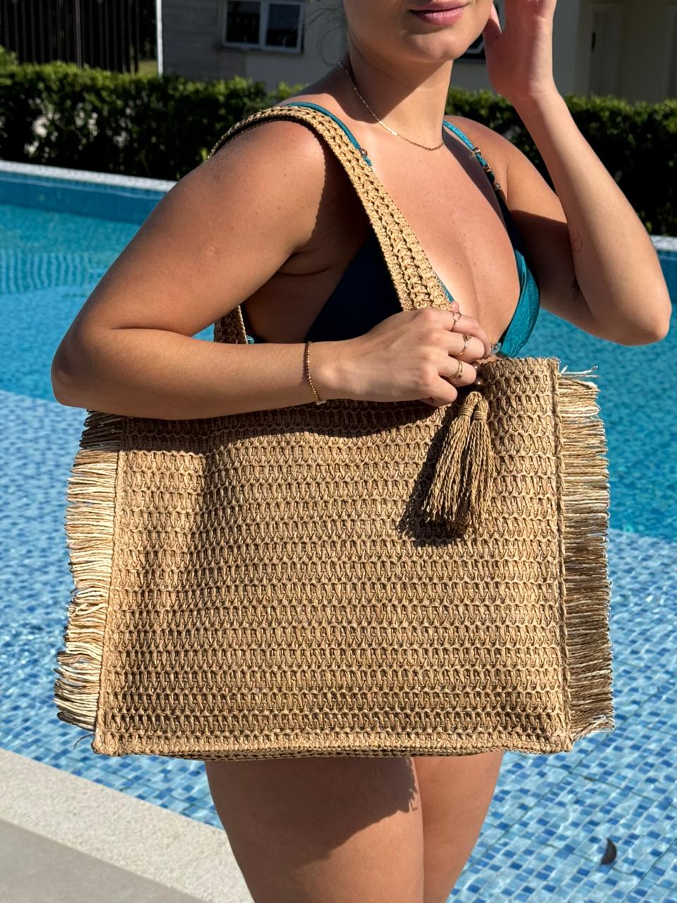 Bolsa Praia com Franja Lateral