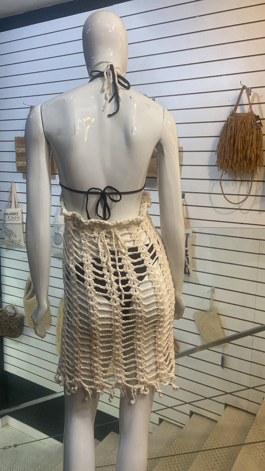 Saída de Praia Crochê Trançado – Off-White