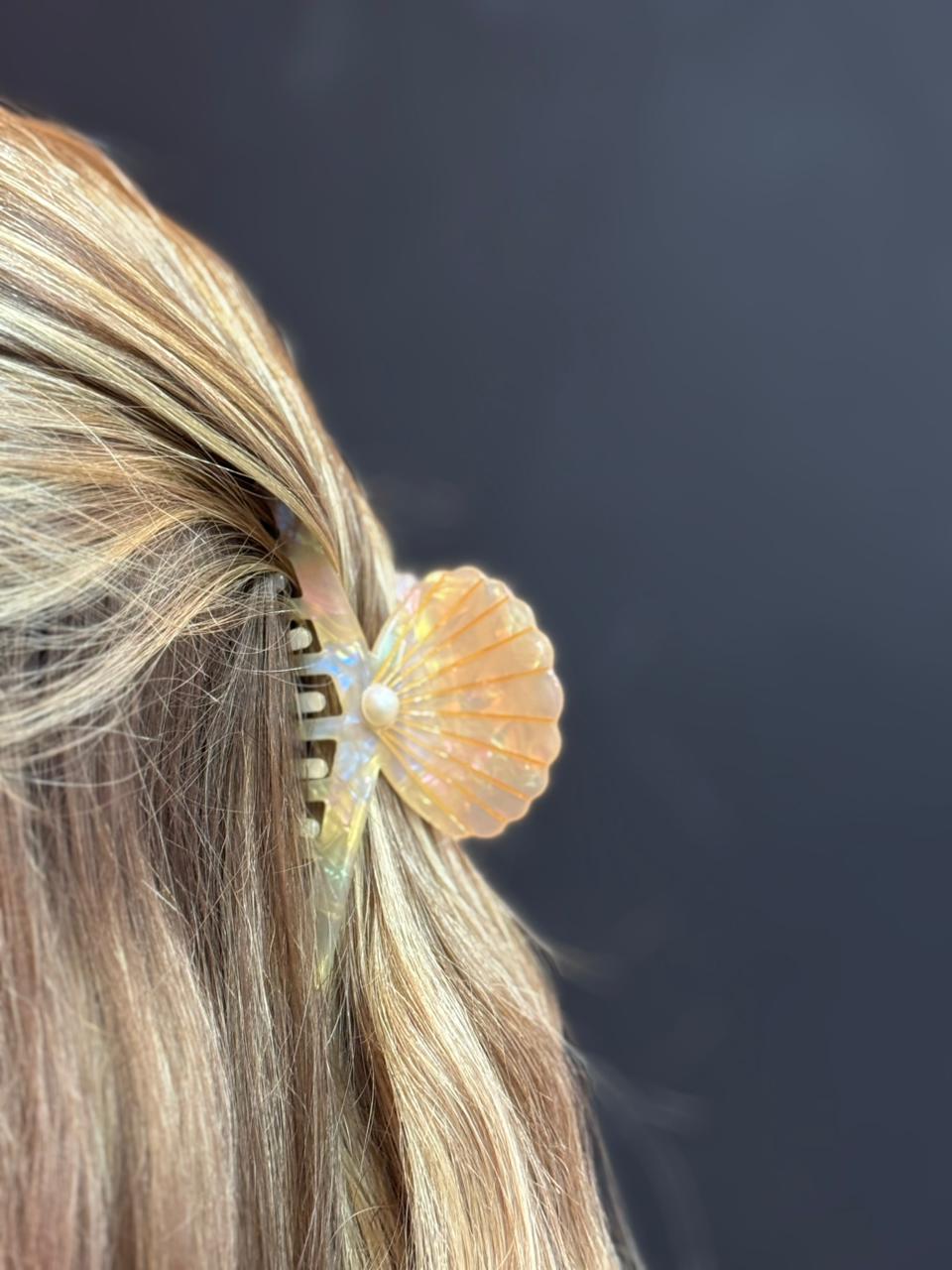 Piranha Concha Rosa Madrepérola com Pérola