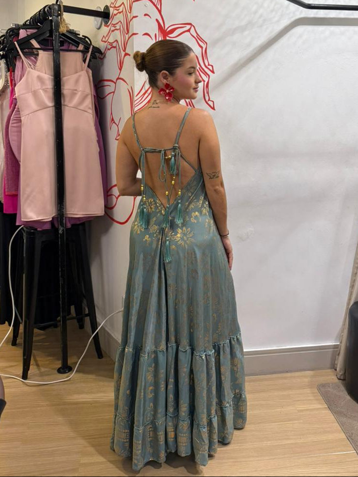 Vestido Longo Estilo Indiano