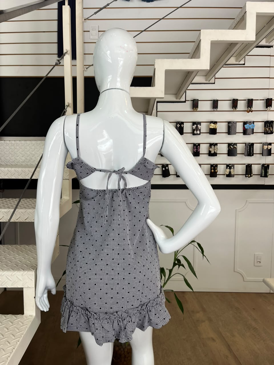 Vestido Xadrez Com Coração P&B