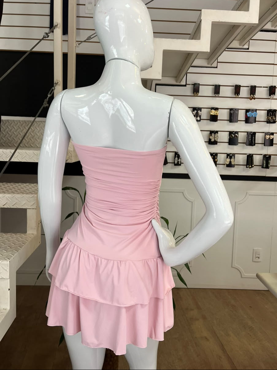 Vestido Rose com Babado