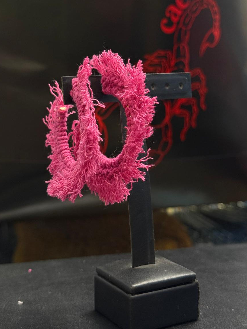 Brinco Argola Boho Rosa Pink