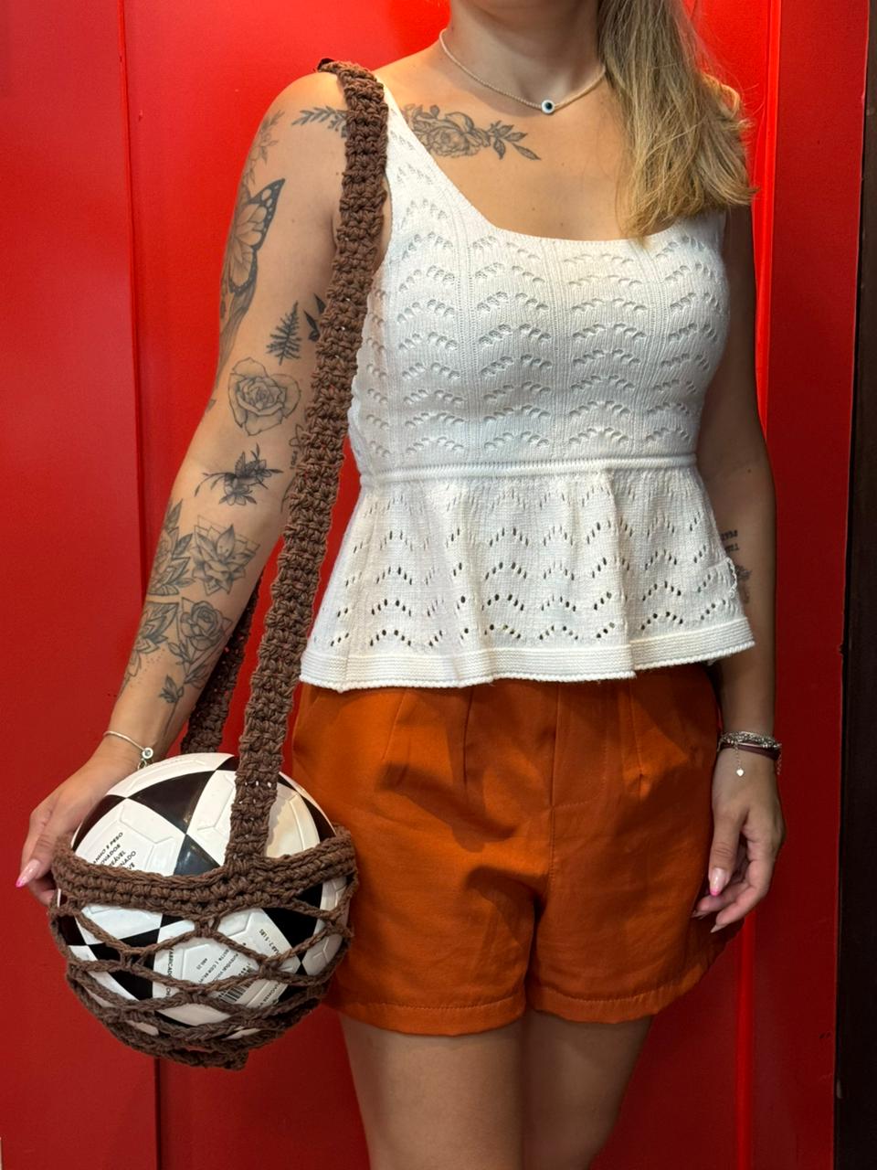 Bolsa Porta-Bola de Crochê