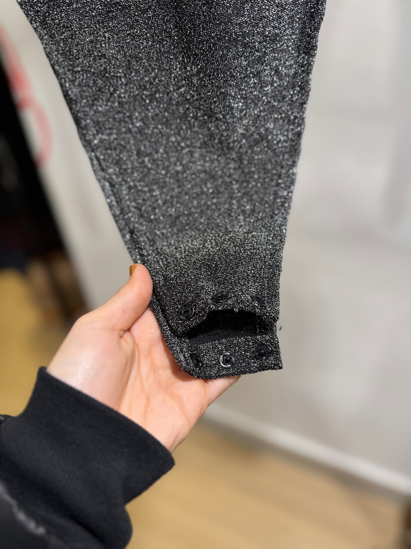 Body manga longa lurex