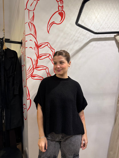 Blusão tricot preto