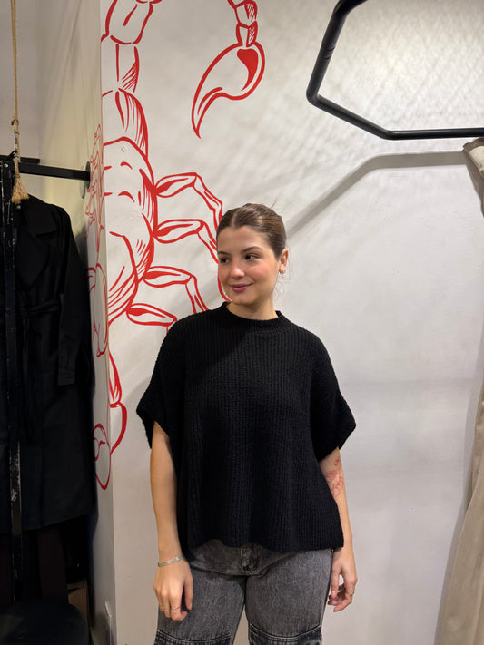 Blusão tricot preto