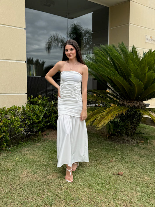 Vestido Branco Tomara que Caia