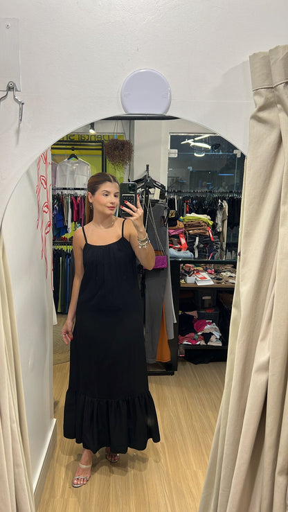 Vestido longo com amarração