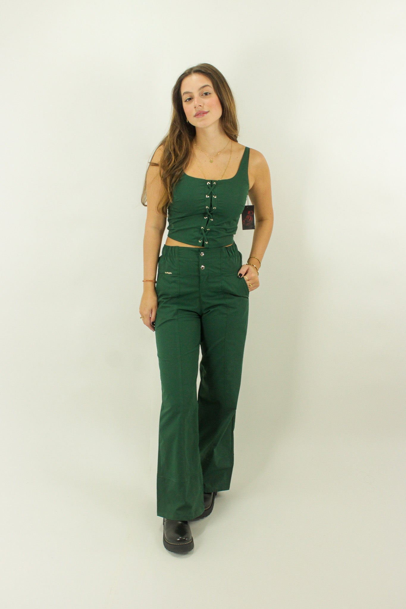 Calça verde bandeira