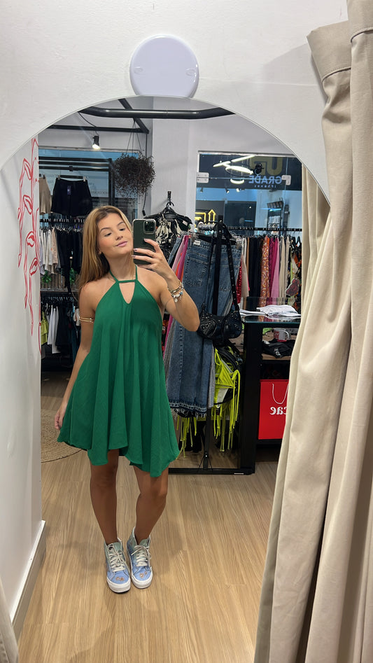 Vestido verde solto