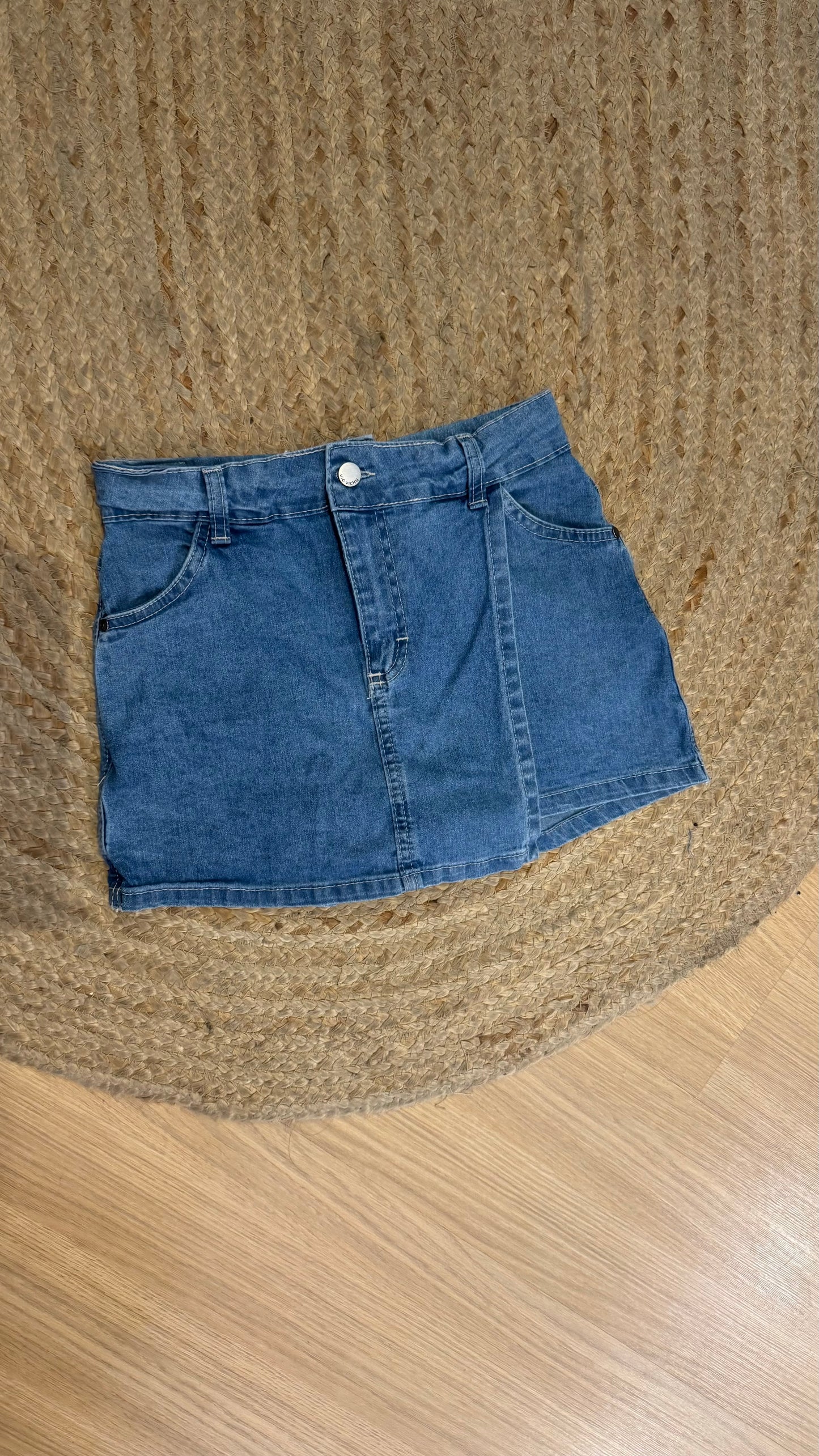 Saia shorts jeans azul