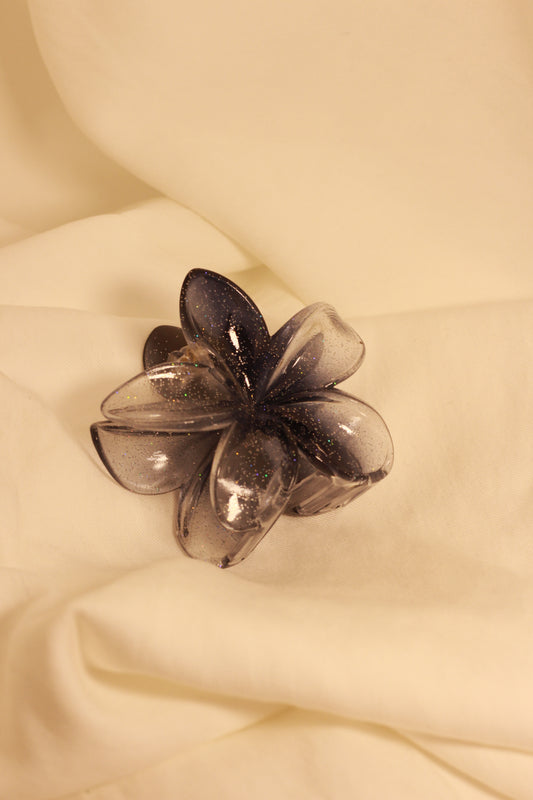 Piranha de Flor Preta com Brilhos