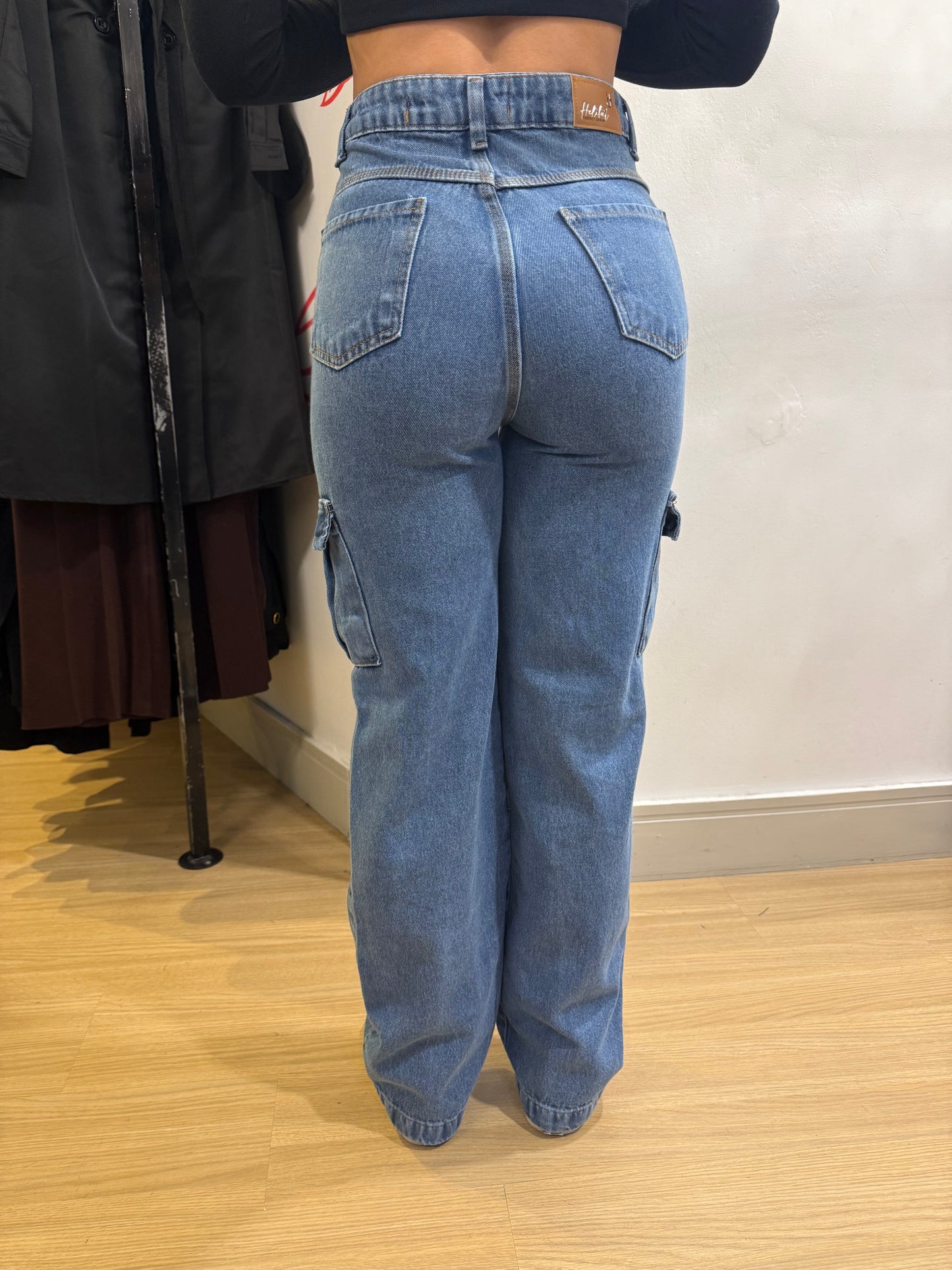 Calça cargo jeans