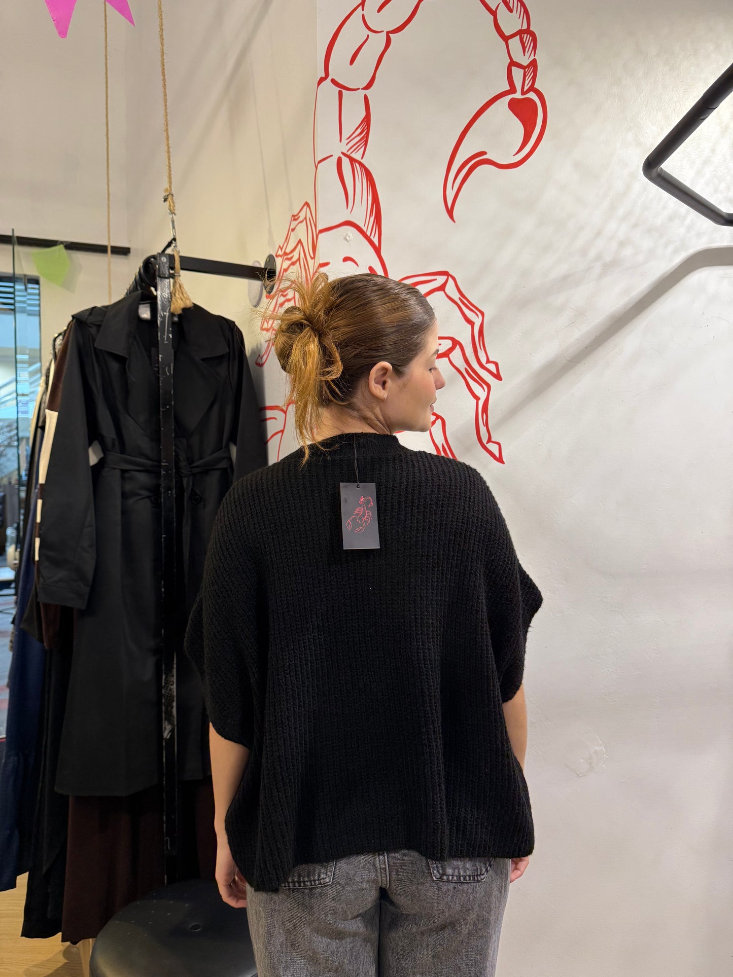 Blusão tricot preto