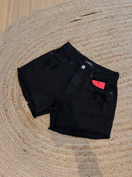 Shorts jeans preto pigmento