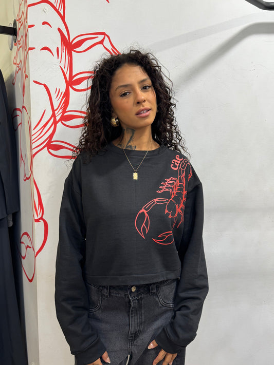 Moletom cropped escorpião