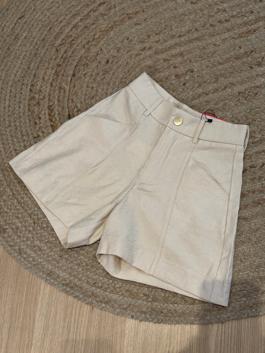 Shorts alfaiataria areia