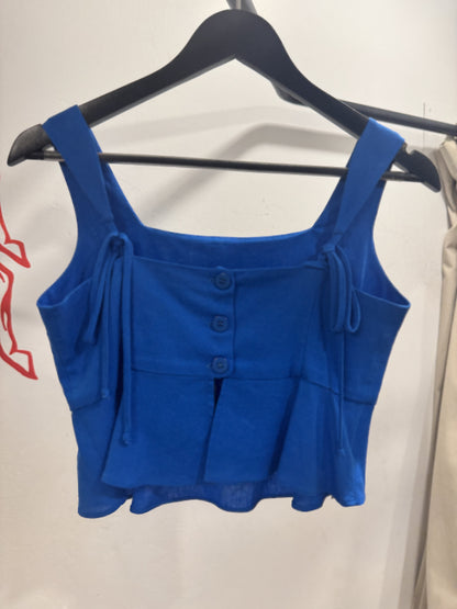 Cropped regata peplum com linho