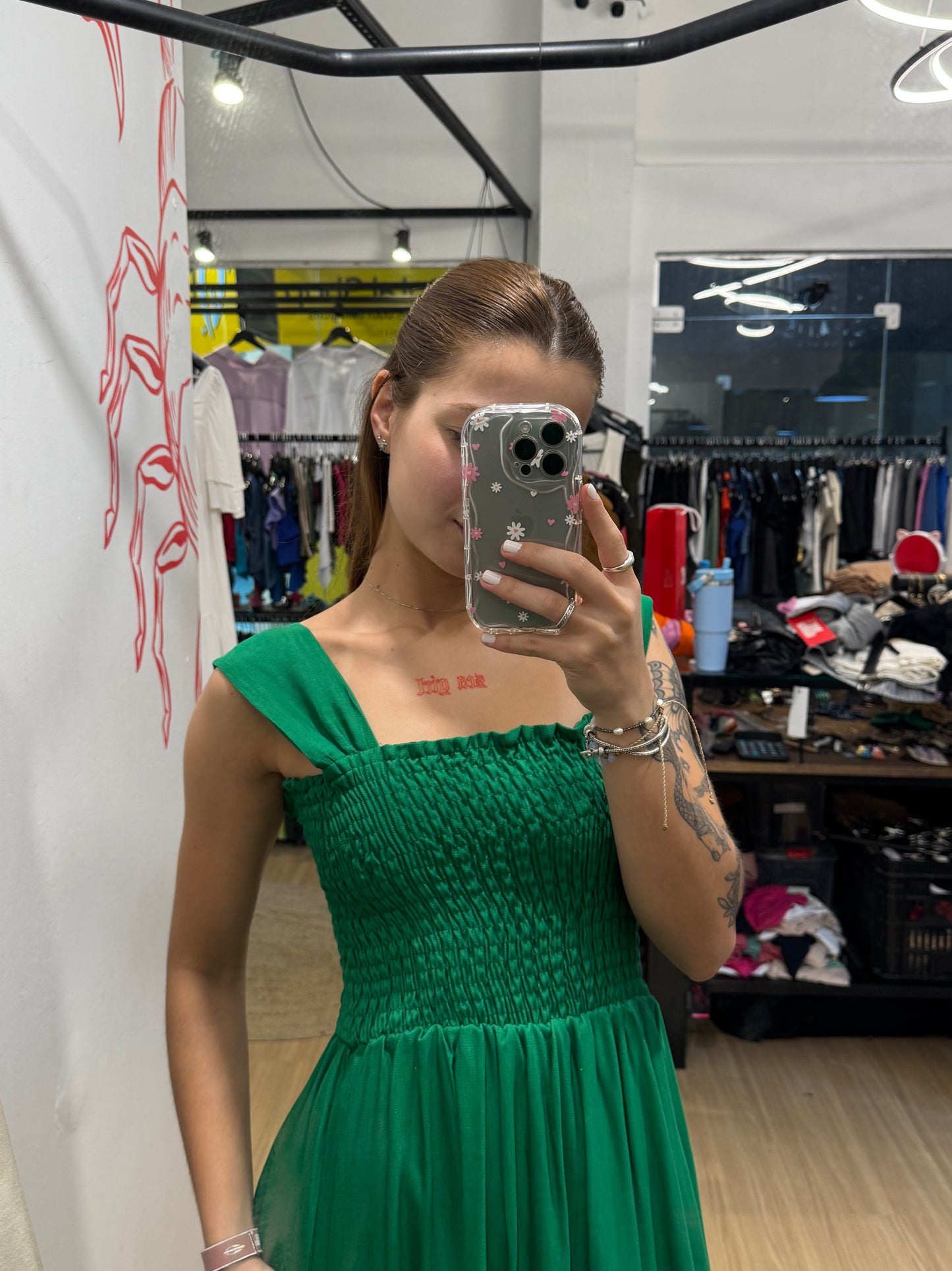 Vestido longo com lastex