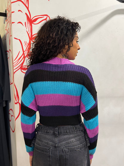 Cropped tricot colorido