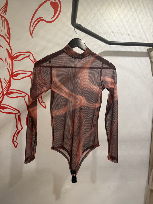 Body Estampa Abstrata Com Efeito Marmorizado