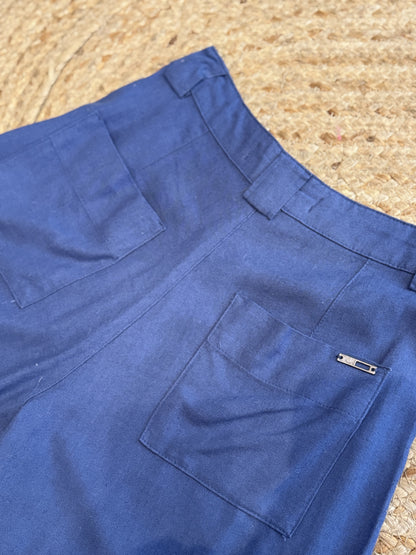 Shorts visco linho azul