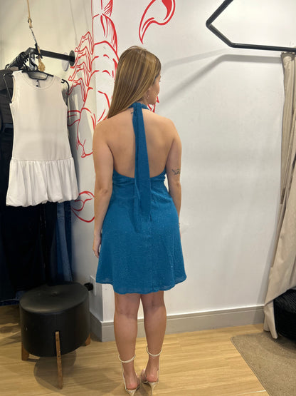 Vestido frente única azul