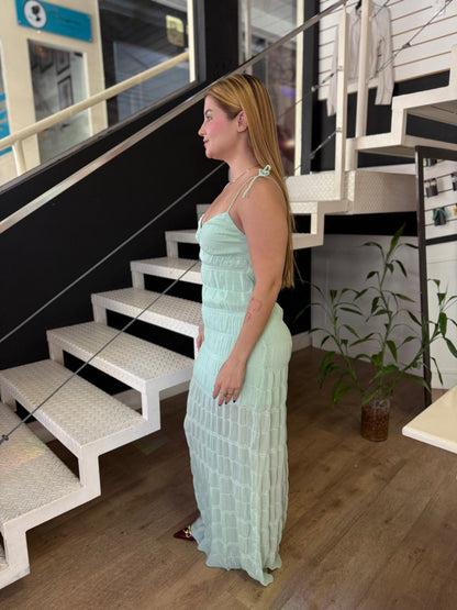 Vestido Longo Verde com Alças de Amarração