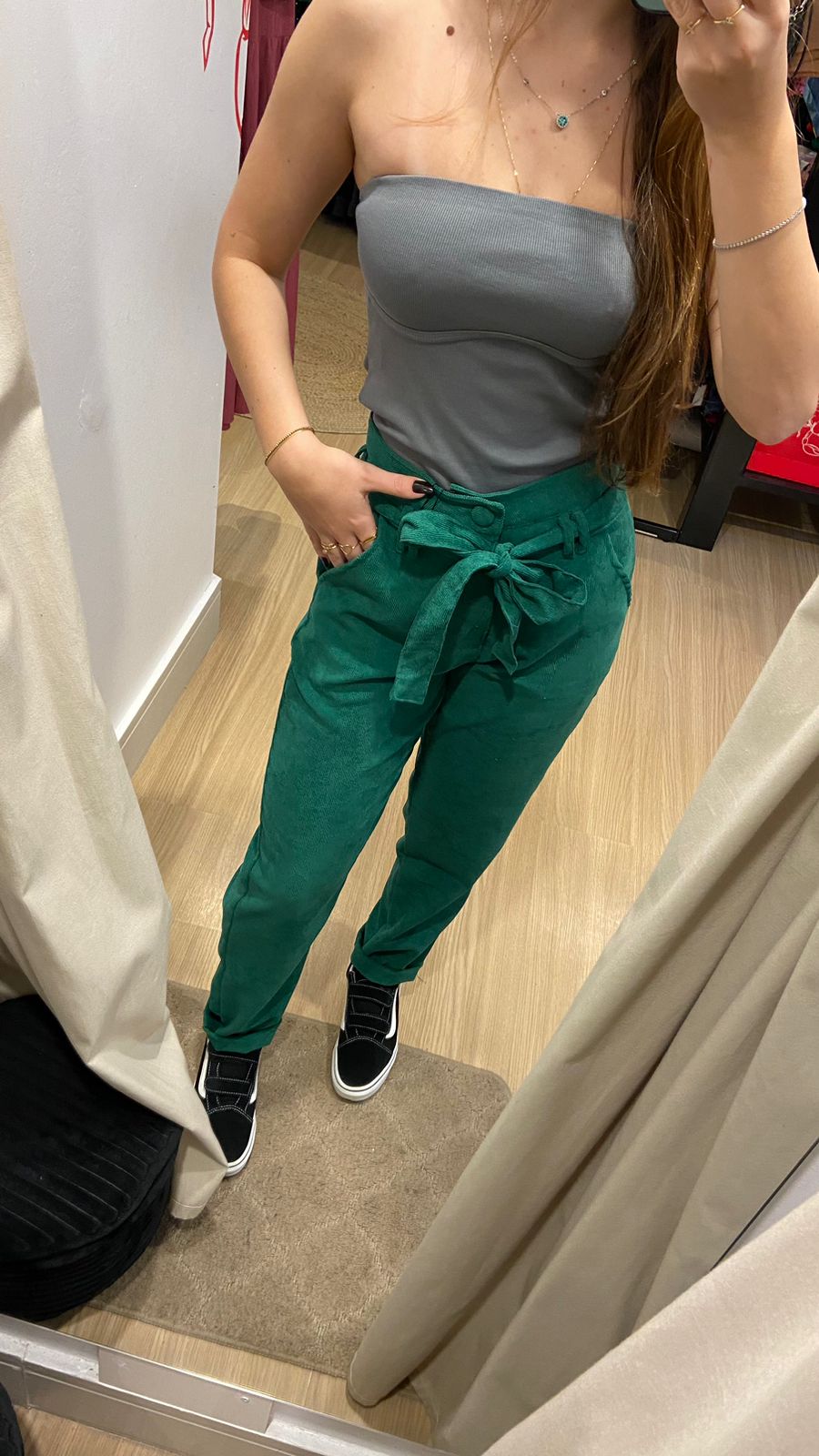 Calça verde coletê