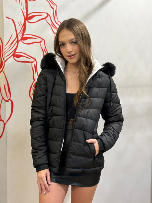 Jaqueta Dupla Face Branca e Preta