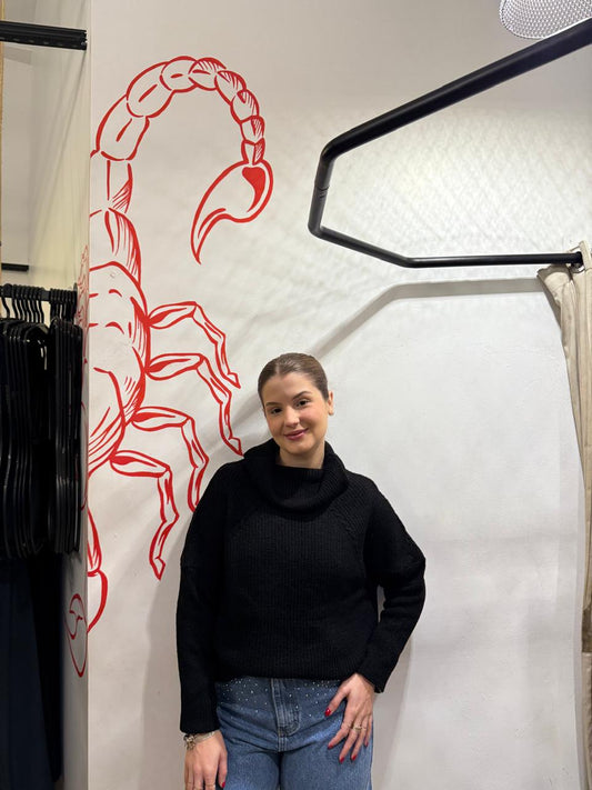 Tricot Gola Boba Preto