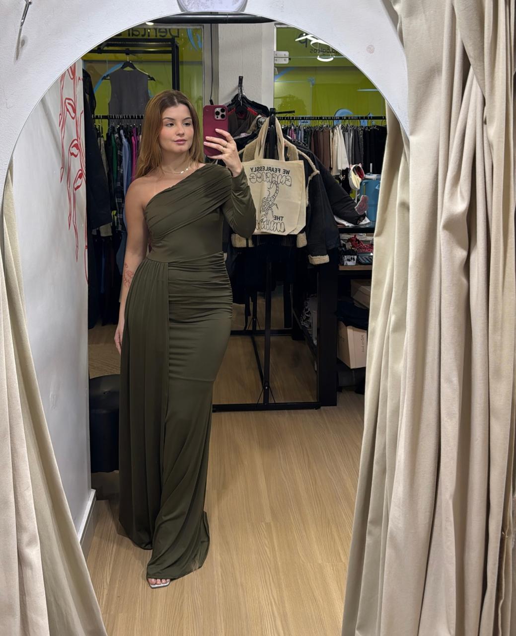 Vestido Longo Um Ombro