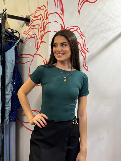 Body Verde com Decote nas Costas