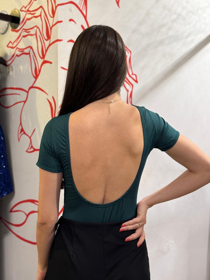 Body Verde com Decote nas Costas