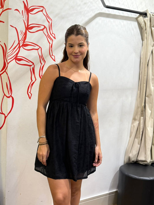 Vestido Curto Evasê Floral Com Amarração