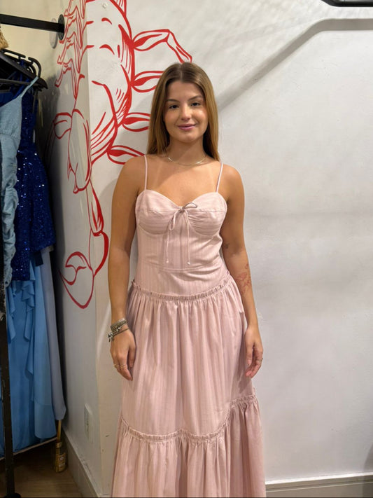 Vestido Midi Camadas Maquinetado