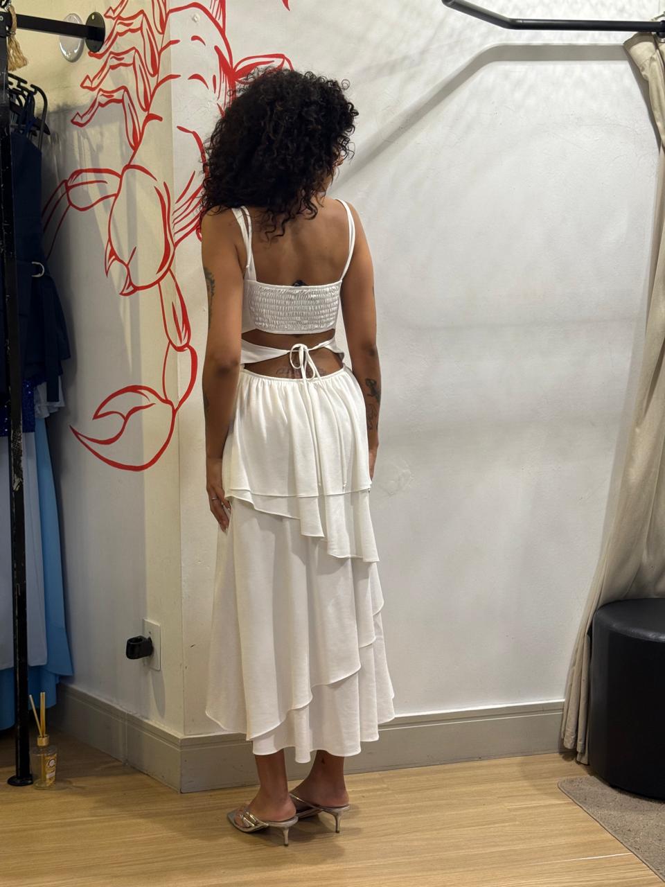 Vestido Midi Camadas Assimétricas