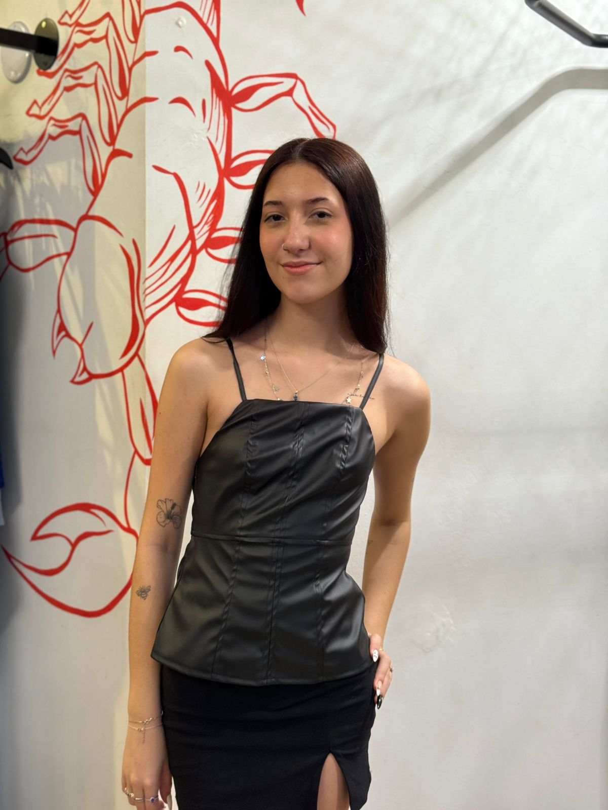 Regata alongada de Tecido Sintético