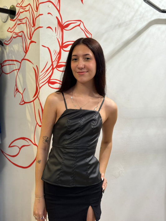 Regata alongada de Tecido Sintético