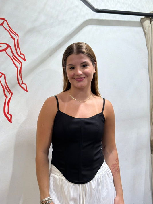 Corset Preto Com Alça