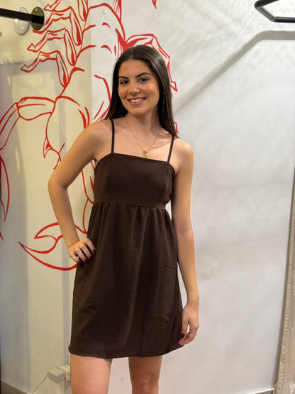 Vestido Curto Marrom