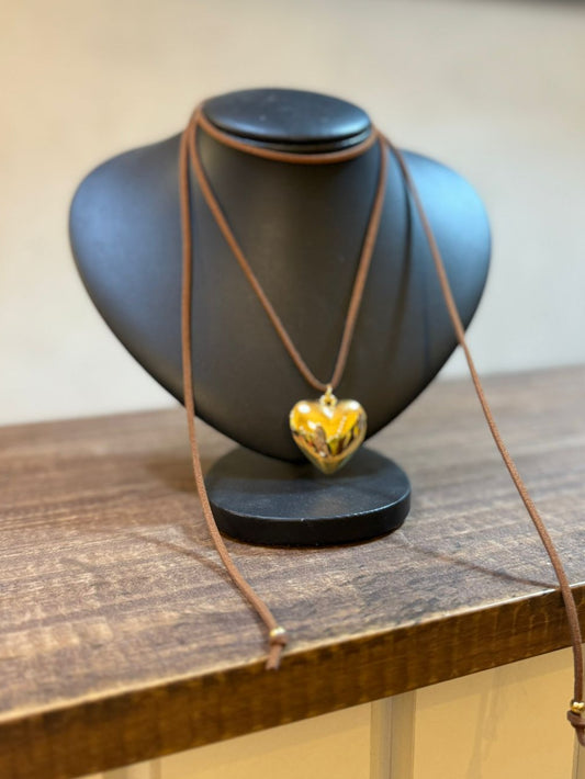 Colar Choker Coração Dourado