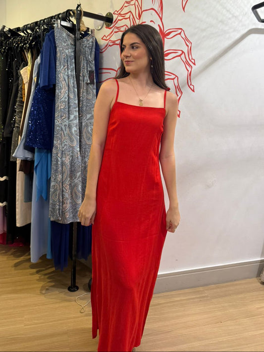Vestido Vermelho Midi